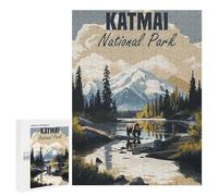 Rompecabezas para Adultos 500 PCS Katmai National Park Juego De Rompecabezas para Ejercitar La Mente Corte De Precisión Interacción Entre Padres E Hijos 500 PCS