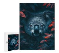 Rompecabezas para Adultos 500 PCS Koala in Autumn Leaves Rompecabezas para Adultos Desafío Difícil Ayuda A Ejercitar El Cerebro Juego De Desafío Único 500 PCS