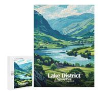 Rompecabezas para Adultos 500 PCS Lake District National Park Illustration Rompecabezas para Adultos Juegos Relajantes Difícil Regalos para Amigos Y Familiares 500 PCS