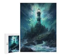 Rompecabezas para Adultos 500 PCS Lighthouse on A Rocky Shore Rompecabezas para Adultos Juegos Relajantes Difícil Regalos para Amigos Y Familiares 500 PCS