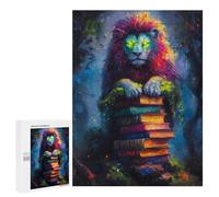 Rompecabezas para Adultos 500 PCS Lion and Books Rompecabezas Juegos Relajantes Análisis Y Lógica Cumpleaños Y Navidad 500 PCS