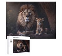 Rompecabezas para Adultos 500 PCS Lion and Cub in The Wild Rompecabezas para Adultos Juguete Decoración De Pared Regalos para Mujeres Gran Regalo para Juegos 500 PCS