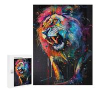 Rompecabezas para Adultos 500 PCS Lion Popart Painting Rompecabezas para Adultos Juegos Familiares Corte De Precisión Cumpleaños Y Navidad 500 PCS