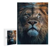 Rompecabezas para Adultos 500 PCS Lion Water Animal Face Juego De Rompecabezas para Ejercitar La Mente Corte De Precisión Interacción Entre Padres E Hijos 500 PCS