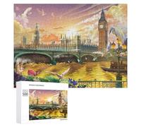 Rompecabezas para Adultos 500 PCS London Sunset with Big Ben Jigsaw Puzzle Rompecabezas para Adultos Juegos Divertidos Pero Regalos Divertidos Y Humorísticos para Amigos Y Familiares 500 PCS