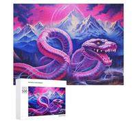 Rompecabezas para Adultos 500 PCS Magical Serpent in A Fantasy Landscape Rompecabezas para Adolescentes Juego De Ingenio Carrera De Velocidad De Manos Regalos De Cumpleaños Y Únicos 500 PCS