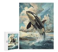 Rompecabezas para Adultos 500 PCS Majestic Orca Rising Rompecabezas Juegos Relajantes Análisis Y Lógica Cumpleaños Y Navidad 500 PCS