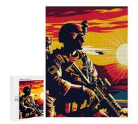 Rompecabezas para Adultos 500 PCS Marine Corps Sunset Art Rompecabezas para Adultos Juegos Familiares Alivia El Estrés Regalo De Cumpleaños, Regalos, 500 PCS