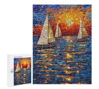 Rompecabezas para Adultos 500 PCS Maritime Mosaic Sunset Rompecabezas para Adultos Juegos Relajantes Mejora La Memoria Difícil Y Desafiante 500 PCS