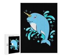 Rompecabezas para Adultos 500 PCS Narwhal Cute Sea Unicorn Rompecabezas para Adultos Juegos Familiares Regalo De Cumpleaños Regalos De Cumpleaños 500 PCS