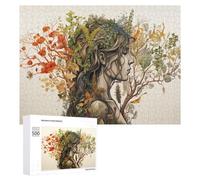Rompecabezas para Adultos 500 PCS Nature's Harmony Woman with Plants Rompecabezas para Adultos Juguete Decoración De Pared Regalos para Mujeres Gran Regalo para Juegos 500 PCS