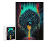 Rompecabezas para Adultos 500 PCS Neon Cityscape Alien Eye Rompecabezas para Adultos Juguete Decoración De Pared Regalos para Mujeres Gran Regalo para Juegos 500 PCS