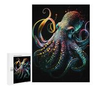 Rompecabezas para Adultos 500 PCS Neon Octopus Rompecabezas para Adultos Juegos Divertidos Decoración Desafiante De Completar 500 PCS