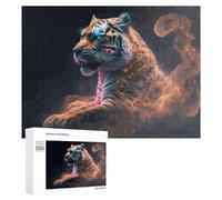 Rompecabezas para Adultos 500 PCS Neon Tiger Digital Art Rompecabezas para Adultos Juegos Divertidos Pero Regalos Divertidos Y Humorísticos para Amigos Y Familiares 500 PCS