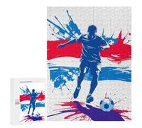 Rompecabezas para Adultos 500 PCS Netherland Soccer Player Silhouette Rompecabezas para Adultos Juegos Familiares Corte De Precisión Cumpleaños Y Navidad 500 PCS