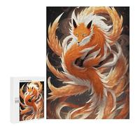 Rompecabezas para Adultos 500 PCS Nine-Tailed Fox Animal Rompecabezas para Adultos Alivia El Estrés Desafíos para Completar Rompecabezas Juegos Familiares 500 PCS