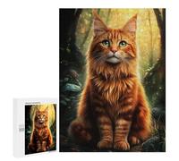 Rompecabezas para Adultos 500 PCS Norwegian Forest Cat in Forest Rompecabezas para Adultos Juegos De Relajación Regalos para Mujeres Regalos para Amigos Y Familiares 500 PCS