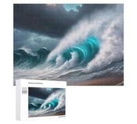 Rompecabezas para Adultos 500 PCS Ocean Storm Waves Crashing Ashore Rompecabezas para Adultos Juguete Decoración De Pared Regalos para Mujeres Gran Regalo para Juegos 500 PCS