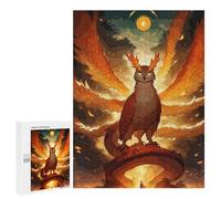 Rompecabezas para Adultos 500 PCS Owl Guardian Fiery Aura Rompecabezas para Adultos Juegos Divertidos Decoración Desafiante De Completar 500 PCS