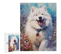 Rompecabezas para Adultos 500 PCS Palette Samoyed Painting Rompecabezas para Adolescentes Juegos Relajantes Regalos para Mujeres Cumpleaños Y Navidad 500 PCS