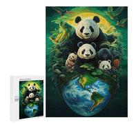 Rompecabezas para Adultos 500 PCS Panda Earth Day Rompecabezas Juegos Relajantes Análisis Y Lógica Cumpleaños Y Navidad 500 PCS