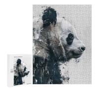 Rompecabezas para Adultos 500 PCS Panda Profile Painting Rompecabezas para Adolescentes Juego De Ingenio Análisis Y Lógica 500 PCS