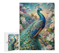 Rompecabezas para Adultos 500 PCS Peacock in Floral Paradise Rompecabezas para Adultos Juego Práctico Mejora La Memoria Regalos para Amigos Y Familiares 500 PCS