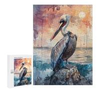 Rompecabezas para Adultos 500 PCS Pelican Sea Rock Sun Rompecabezas para Adolescentes Juegos Familiares Difícil Difícil 500 PCS