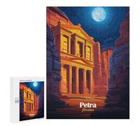 Rompecabezas para Adultos 500 PCS Petra, Jordan Night View Rompecabezas para Adultos Juegos Familiares Corte De Precisión Cumpleaños Y Navidad 500 PCS