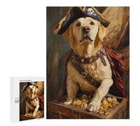 Rompecabezas para Adultos 500 PCS Pirate Dog Treasure Chest-72 Rompecabezas para Adultos, Divertidos Y con Humor para Cumpleaños, Navidad, Regalos De Cumpleaños 500 PCS