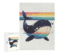 Rompecabezas para Adultos 500 PCS Pixel Rainbow Whale Juego De Rompecabezas para Ejercitar La Mente Corte De Precisión Interacción Entre Padres E Hijos 500 PCS