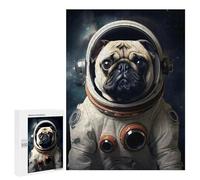 Rompecabezas para Adultos 500 PCS Pug Dog Astronaut Rompecabezas para Adultos Juguetes Antiestrés Decoración del Hogar Cumpleaños Y Navidad 500 PCS