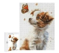 Rompecabezas para Adultos 500 PCS Puppy and Butterfly Rompecabezas para Adultos Juego Práctico Mejora La Memoria Regalos para Amigos Y Familiares 500 PCS