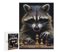 Rompecabezas para Adultos 500 PCS Raccoon Chess Rompecabezas para Adultos Juegos Divertidos Decoración Desafiante De Completar 500 PCS