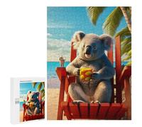 Rompecabezas para Adultos 500 PCS Raccoon Healing The Beach Rompecabezas para Adultos Juegos Relajantes Una Obra De Arte Regalo De Cumpleaños, Regalos, 500 PCS
