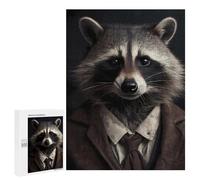 Rompecabezas para Adultos 500 PCS Raccoon in Formal Attire Rompecabezas para Adolescentes Juego De Ingenio Análisis Y Lógica 500 PCS