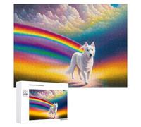 Rompecabezas para Adultos 500 PCS Rainbow Dog Painting Artwork Rompecabezas para Adultos Juguete Decoración De Pared Regalos para Mujeres Gran Regalo para Juegos 500 PCS