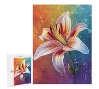 Rompecabezas para Adultos 500 PCS Rainbow Lily Flower Art Print-1 Rompecabezas para Adultos Análisis Y Lógica Entrena Tu Cerebro Y Tus Manos Juguete Juego Intelectual 500 PCS