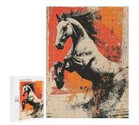 Rompecabezas para Adultos 500 PCS Rearing Horse Abstract Art Rompecabezas para Adultos Juego Práctico Mejora La Memoria Regalos para Amigos Y Familiares 500 PCS