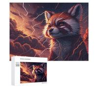 Rompecabezas para Adultos 500 PCS Red Panda in Stormy Sky -1 Rompecabezas para Adultos Juegos Relajantes Decoración De Pared Regalos para Amigos Y Familiares 500 PCS