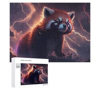 Rompecabezas para Adultos 500 PCS Red Panda in Stormy Sky Rompecabezas para Adultos Juegos Relajantes Decoración De Pared Regalos para Amigos Y Familiares 500 PCS