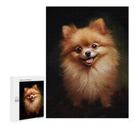 Rompecabezas para Adultos 500 PCS Red Pomeranian Dog Rompecabezas para Adultos Juegos Relajantes Mejora La Memoria Cumpleaños Y Navidad 500 PCS