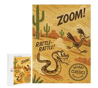 Rompecabezas para Adultos 500 PCS Roadrunner and Rattlesnake Desert Cartoon Rompecabezas para Adultos Juego De Ingenio Desafío Difícil 500 PCS