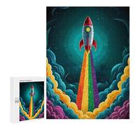 Rompecabezas para Adultos 500 PCS Rocket Rainbow Rompecabezas para Adolescentes Juego De Ingenio Análisis Y Lógica 500 PCS