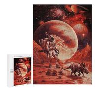 Rompecabezas para Adultos 500 PCS Rompecabezas Astronaut Walks Alien Dino Rompecabezas para Adultos Juguete Decoración De Pared Aliviador del Estrés Difícil Y Desafiante 500 PCS