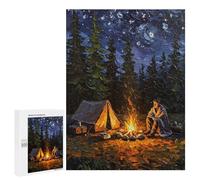 Rompecabezas para Adultos 500 PCS Rompecabezas Campfire Under The Stars Rompecabezas para Adultos Juguete Decoración De Pared Aliviador del Estrés Difícil Y Desafiante 500 PCS