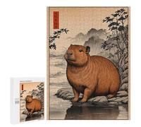 Rompecabezas para Adultos 500 PCS Rompecabezas Capybara Japan Vintage Rompecabezas para Adultos Juguete Decoración De Pared Aliviador del Estrés Difícil Y Desafiante 500 PCS