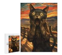 Rompecabezas para Adultos 500 PCS Rompecabezas Cat Scream Rompecabezas para Adultos Juguete Decoración De Pared Aliviador del Estrés Difícil Y Desafiante 500 PCS