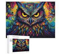 Rompecabezas para Adultos 500 PCS Rompecabezas Colorful Abstract Owl Artwork -5 Rompecabezas para Adultos Juego De Ingenio Análisis Y Lógica Regalos De Cumpleaños Y Únicos 500 PCS