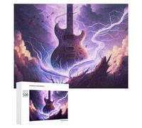 Rompecabezas para Adultos 500 PCS Rompecabezas Electric Guitar in Storm Rompecabezas para Adultos Juego De Ingenio Análisis Y Lógica Interacción Entre Padres E Hijos 500 PCS